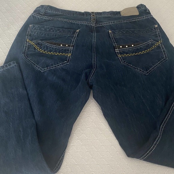 Red Ape Authentic Jeans Dark Wash Denim Embroidered Streetwear - Picture 13 of 16